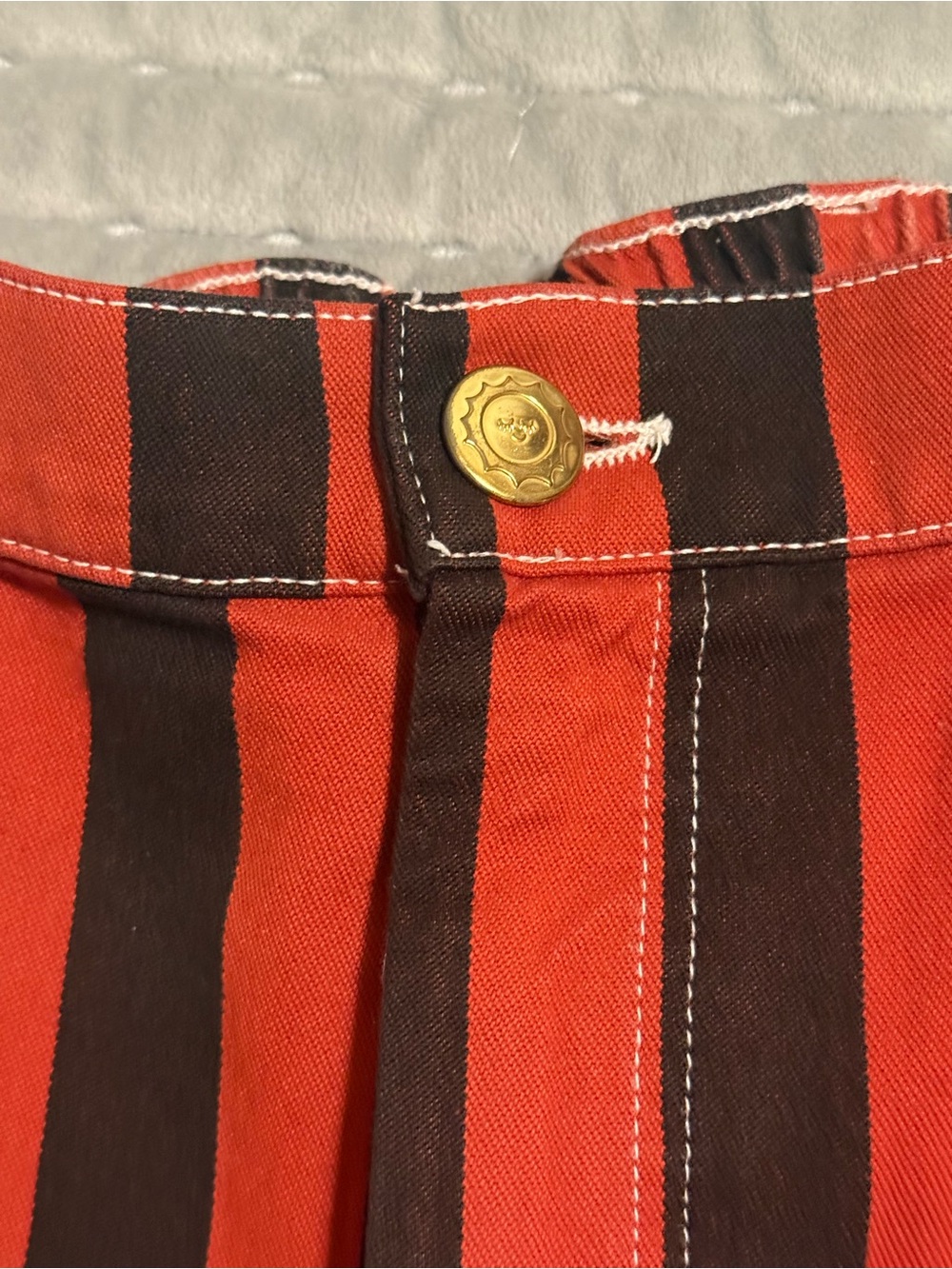 Big Bud Press Work Pants-Red and Black Vertical Stripe - Picture 4 of 12